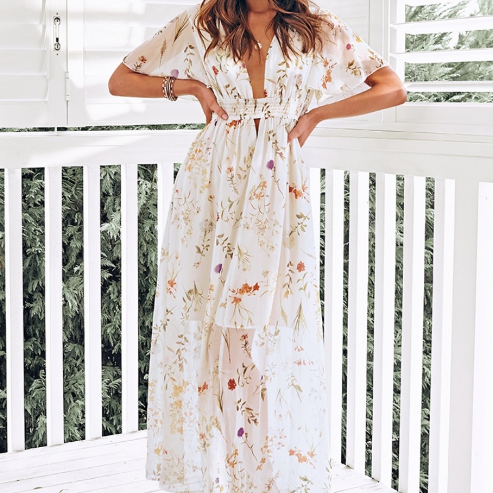 Cupshe floral maxi dress